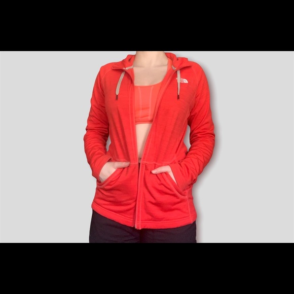 MEDIUM ‘THE NORTH FACE’ ORANGE ZIP UP SWEATER - Picture 2 of 7